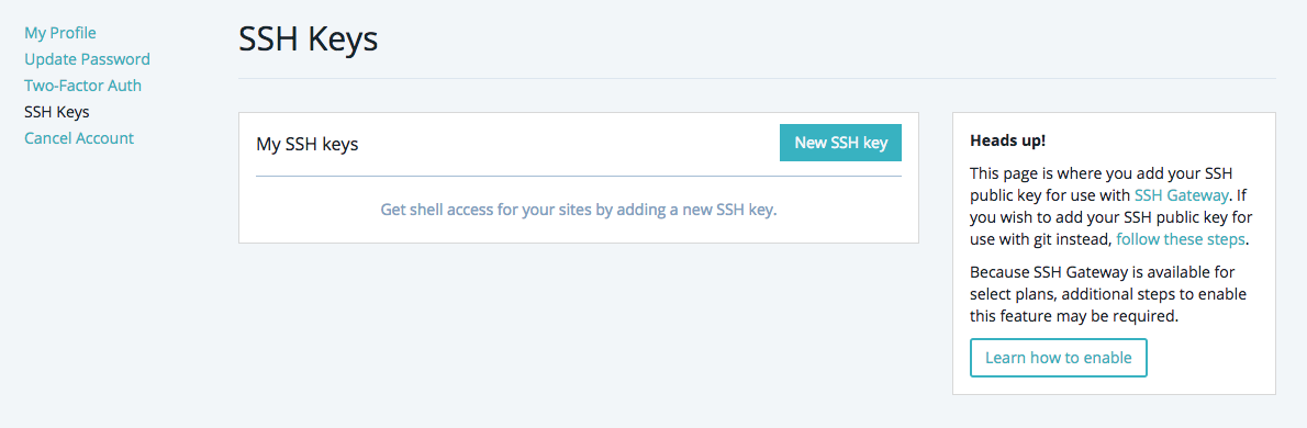 Thêm SSH Keys vào tài khoản WPEngine